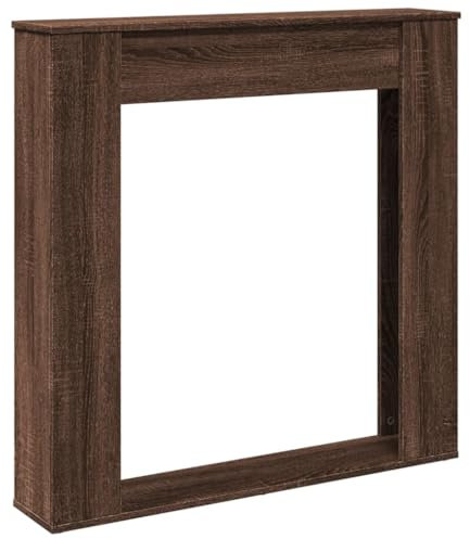 Kangmusi Kaminumrandung Eichen- 100x20x100 cm Holzwerkstoff, Brown Oak 854577