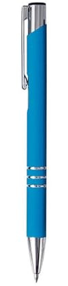 GIOTTO 200 Penne Personalizzate con Scritta e Logo - Penna in Metallo con Incisione Laser, Idea Personalizzabile Ufficio, Inaugurazioni, Fiere, Gadget Promozionali (200 Penne Azzurro)