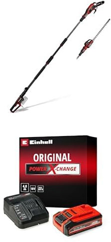 Einhell Professional Akku-Multifunktionswerkzeug GP-HC 18/5020 Li T BL Power X-Change (18 V, Brushless, 50 cm Heckenschere, 18 cm Hochentaster, Teleskopstiel, inkl. 4 Ah PLUS Akku)