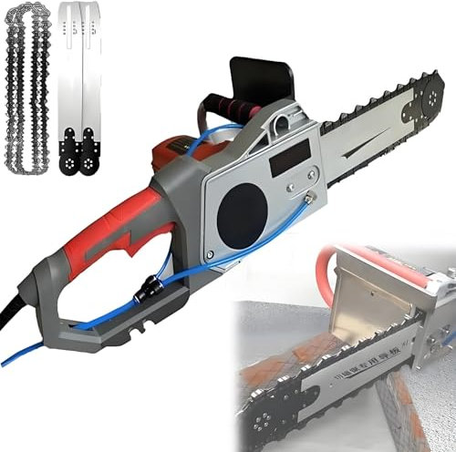 Cortadora De Muros De Hormigón Profesional Con Bomba De Agua Y Tubería De 4 M,Motosierra Eléctrica Refrigerada Por Agua,Profundidad De Corte De 35/48 Cm Y Motor De Cobre Puro De 6000 Rpm,480