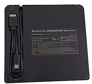 SHINEOFI Lecteur Optique Externe Type Graveur CD DVD Multi pour Ordinateur Portable et Bureau et Ultra Fin USB Design Classique Facile à Utiliser