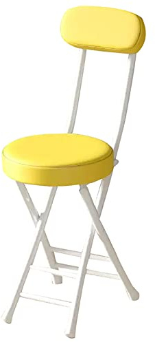 Sgabello da Bar Pieghevole da 18 con Schienale - Seduta Imbottita in Pelle Pieghevole Portatile, Sgabello da Bar Rotondo Corto per Uso Interno/Esterno, Ideale per Campeggio, Cucina, Bar
