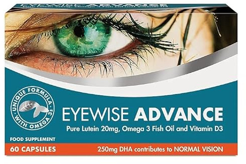 Nature’s Best Eyewise Advance with Lutein & Zeaxanthin - Supplement for The Eyes, with Omega 3 DHA & Vitamin D3-60 Capsules (2 Month Supply)