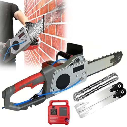 Motosega Elettrica Per Cemento 5800w E 6500W, Sega a Catena Diamantata Con Abbattimento Polveri Ad Acqua, Tagliamuri Portatile Profondità Di Taglio 48cm Per Calcestruzzo Armato, Mattone, Granito