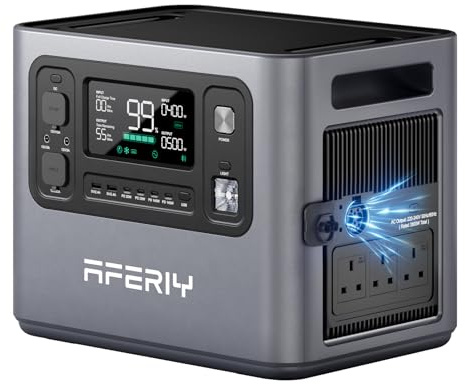 AFERIY P280 Portable Power Station 2800W, 2048Wh LFP Battery Expandable to 10.24kWh,1.5H Fast Charging, 2x140W USB-C Output, 220V-240V, Solar Generator for Camping, Home,Off-grid, 7-Year Warranty