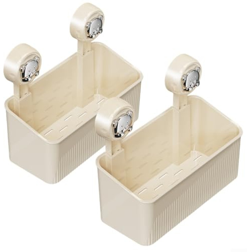Portaoggetti per doccia, 1 confezione o 2 pezzi, ad angolo, con ventose, organizer da bagno per shampoo e sapone, design ad asciugatura rapida (2 pezzi)