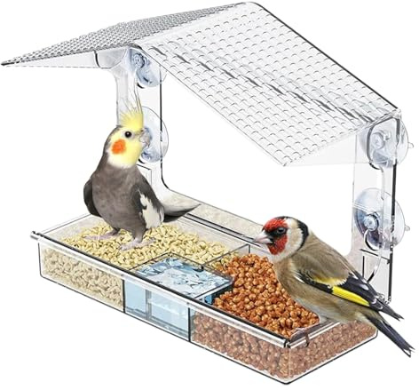 Mangeoires à oiseaux en plein air – Résistant aux intempéries, bol à ventouse, mangeoire à oiseaux, balcon, jardin, terrasse, balustrade, accès facile et pratique pour les oiseaux en plein air