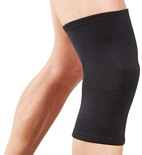 Actesso Elastic Knee Support - Lightweight Compression Sleeve, Breathable Knee Brace for Joint Pain, Arthritis, Injury Recovery, Sports, Running, Fitness, Left & Right, Men & Women (Black, Large)