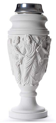 Holyart Vase funéraire à Fleurs Christ entouré d'Anges marbre synthétiqu