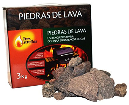 Piedras Volcánicas para Barbacoa, 3 kg | Rocas de Lava Perfectas para Cocinar en Parrilla Eléctrica