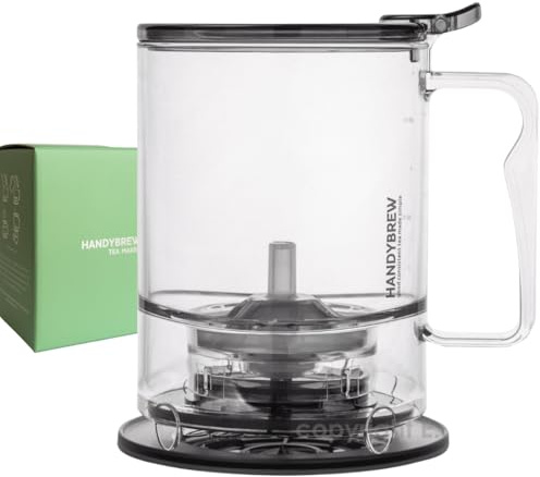 HandyBrew Tea Infuser Tea Steeper for Loose Leaf Tea Brewer Tea Strainer, Safe BPA-Free Plastic Hassle-Free Ways Make Hot and Iced Tea, 17 Fl Oz.