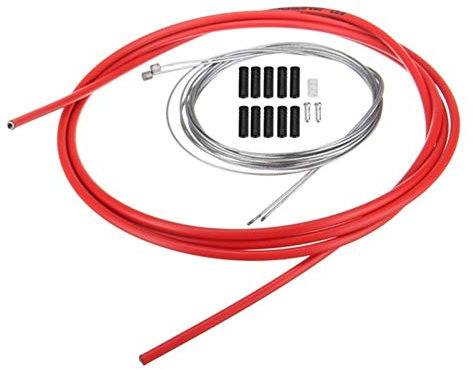 DLRSET Schaltzug, Universal-3m / 9.8ft Fahrrad-Basis Brems & Shift Umwerfer Kabel Linie Draht 4mm / 5mm, Gebirgsstraßen-Fahrrad-Kabel Radfahren (Color : Red)