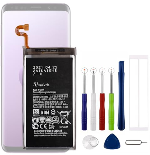 Vvsialeek EB-BG960ABE Batterie de rechange compatible avec Samsung Galaxy S9 SM-G960 SM-G960F SM-G960F/DS EB-BG960ABEavec kit d'outils