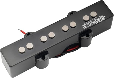 Wilkinson M-Serie WOJB Alnico 5 J Bass Tonabnehmer Steg Pickup Schwarz | Vintage Ton, für 4-Saiter Jazz Baas Style E-Bass