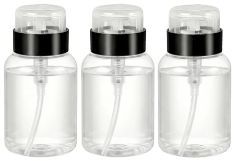 Lot de 3 flacons distributeurs de 200 ml vides avec pompe à pression pour acétone vernis à ongles, démaquillant, eau