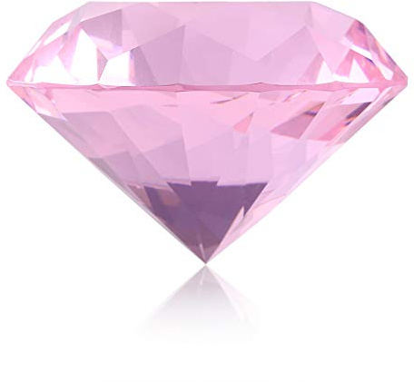 GOTOTOP Synthetischer Diamant Stein, 60mm Glas Deko Diamanten Kristall Glas Diamant für Hochzeitsdekoration, Partydekoration, Schaufensterdekoration(60MM rosa)