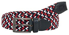 Redbridge Geflochtener Gürtel Elastisch Flexibel verstellbar Unisex Stretchgürtel Rot-Navyblau-Weiß 105