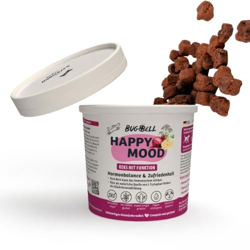 BugBell 8x150g Hundekeks HappyMood – hypoallergene Hundeleckerli mit Käse