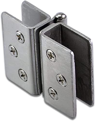 BAZAC Bisagra de Acero Inoxidable para Muebles, Accesorios para Puerta de Cristal, Cadena de bisagra, bisagra para Puerta de Copa de Vino, 1 Uds.-Small Double Clip