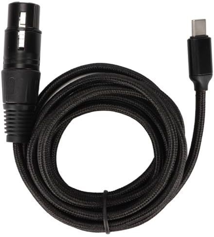 USB-C zu XLR Mikrofonkabel, Nylongeflecht Audiokabel Adapter für Smartphones und Tablets, Studio Qualität Anschlusskabel