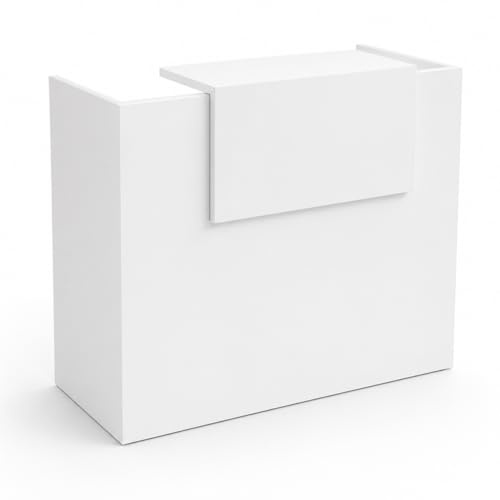 Genérico OFILIKE. Mostrador Basic de Recepción para Oficina o Negocio - Mostrador Recepción Moderno con Estante Interior (Blanco) (80cm Ancho)