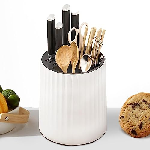 Youding Utensilios Giratorio | Cubo Almacenamiento Cuchillos Jaula Palillos giratorios 360 Grados - Estante Cubiertos Desmontable Bloque Cuchillos Redondos
