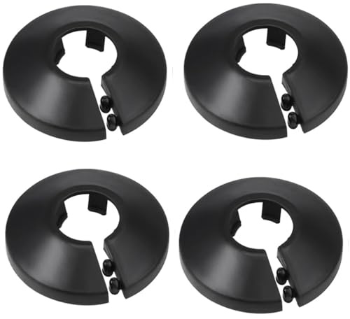 10 Stück 42mm Kunststoff-Heizkörperrohrabdeckungen Schwarze Rohrmanschetten geteilter Kunststoff leichte Wappenabdeckplatte für Wandrohr-Rohrdekoration