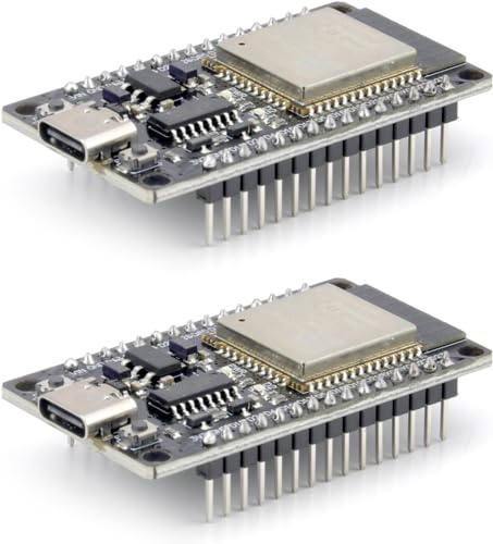 2PCS ESP32 Type C Development Board, ESP32-DevKitC-V4 WiFi WLAN CP2102 ESP32-WROOM-32D Microcontroller Bluetooth Module Development Board ESP32 WROOM Development Board 2.4 GHz WLAN WiFi CP2102 Chip