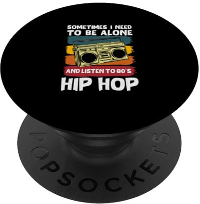 Retro 80er Jahre Hip Hop Musik Antisozial 80er Jahre Boombox Musik PopSockets mit austauschbarem PopGrip