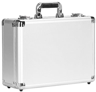 Alubox | Alukoffer Aluminium Koffer | Alu Transportkoffer | Werkzeug Alukoffer Mit Schaumstoff | Aufbewahrungskoffer| Kamerakoffer| Aluminium Werkzeugkoffer | Leer Alu Box Werkzeugkoffer (Silver)