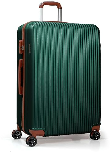 CALDARIUS Suitcase Large | Hard Shell | Large Suitcase |3 Digit Combination Lock| Large Suitcase | Lightweight|Large 28 Hold Check in Luggage|4 Spinner Wheels lTelescopic Handle Trolley l (Green)