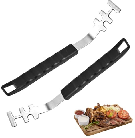 Comebachome Grill Grate Lifter 2Pcs 10.8x1.4in Stainless Steel Grill Grate Lifter Tool with PP Handle Anti-scald Grill Grate Tool for BBQ, Charbroil Grill and More, BBQ Tools
