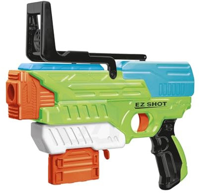 Air Warriors EZ Shot Handheld Clip Dart Blaster - Shoots up to 80ft - Includes Dart Blaster & 8x Accu-Darts - Two Modes - Fun Outdoor Toy for 8 Years & Older - Boys & Girls