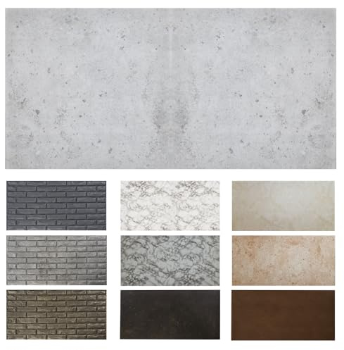MDEKOR Paneles de pared de hormigón 50 x 100 cm | XPS 3D revestimiento de pared en aspecto de hormigón | 4 unidades = 2 m² Gray Light | paneles de 4,5 mm de grosor | placas decorativas de poliestireno