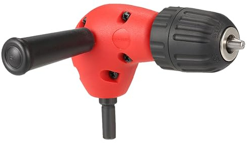 3/8 Right Angle Drill Attachment Chuck Key Adapter 90 Degrees Electric Drill Attachment Angle Drill Adapter, Red (Type C)