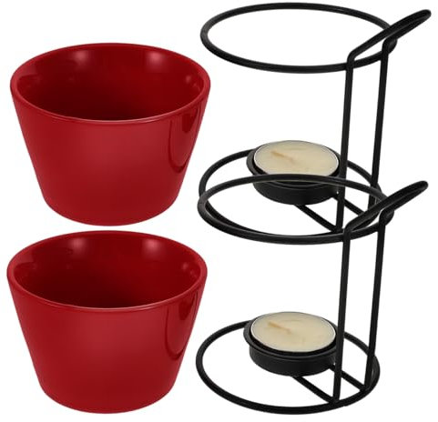 Alipis 2sets Ceramic Butter Warmer for Seafood Melt Chocolate Cheese Efficient Convenient