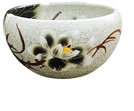 Jardinières Pot de fleur en céramique de bureau bol de nénuphar réservoir de poisson balcon aménagement paysager conteneur de plante hydroponique sans trou de fond Jardinières Pour Plantes D'intérieur