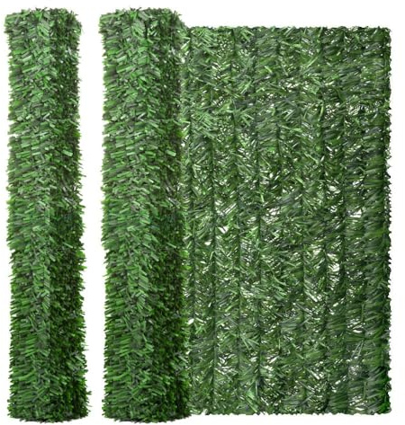 LOLAhome Set de 2 Seto Artificial Verde de 2x3 m. 2 Unidades. Alta Ocultación, con Tratamiento UV, Realista y Natural, No inflamable, Transpirable. para Jardín, Balcón, Terraza