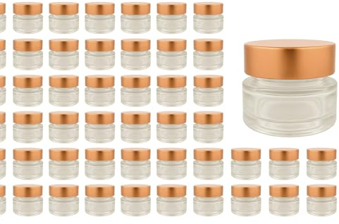 Aucomptoirdesflacons 24 x Mini bocaux en verre 67ml avec couvercle (Miel, confiture, pâté, marmelade, bonbons..) - Made in France avec couvercleCuivre) - PJH67