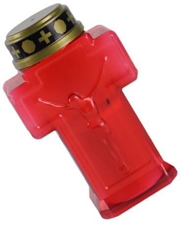 Hemobllo Candela Commemorativa Fiamma Led Per Giardino e Cimitero Rossa Per Preghiera e Devozione Decorazione Per Esterni