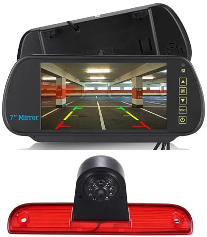 HD Bremsleuchte Rückfahrkamera mit Spiegel 7 Zoll Touch Screen Rückspiegel Monitor für Fiat Ducato III 3 carado 250 X250 X251 290 290X/Fiat E-Ducato Maxi/Citroen Jumper/Peugeot Boxer III/Opel Movano