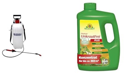 Spear & Jackson Drucksprüher, 8l+Neudorff Finalsan UnkrautFrei Plus Konzentrat, kraftvoller Unkrautvernichter, der bis in die Wurzel wirkt. Schnell wirkender Unkraut Entferner 1x 2l