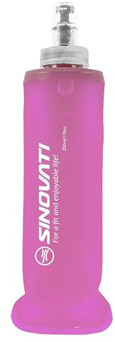 SINOVATI Gourde pliable en TPU, Soft Flask, bouteille d'eau sans BPA pour sac à dos, vélo, randonnée, jogging, randonnée, camping et escalade (Rose, 250ml)