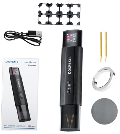 Oshhni Soldador Portátil Equipo Soldadura Compacto Mini Soldador de Mano con Pantalla 1.3 Pulgadas Doble Función Automática y Manual 99 Opciones Ajuste