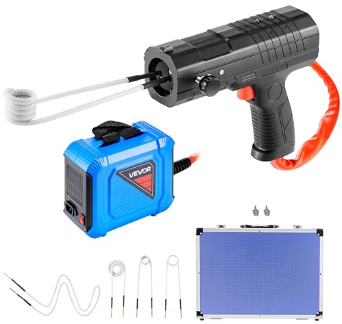 VEVOR Induction Heater Bolt Removal, 1800W 110V Magnetic Induction Heater Kit, Handheld Nut Buster Tool, Mini Heating Machine for Rusty Screw Removing, Car Garage Repairing Tools with 4 Coil and Box