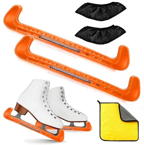 Jiahuade Kufenschoner Schlittschuhe,Schoner für Schlittschuhkufen,Elastische Kufenstrümpfe,Verstellbarer Kufenschoner,Schlittschuhe Schoner,Eiskunstlauf Zubehör,Eislaufschuhe Kufenschutz Zubehör