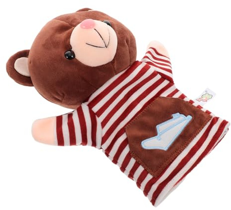 FIXOSHEE Bären Handpuppe Aus Plüsch Für Kleinkinder Interaktive Stofftier Handpuppe Mit Feiner Verarbeitung Cartoon Tierfigur Für Eltern Kind Spiel Und Puppentheater