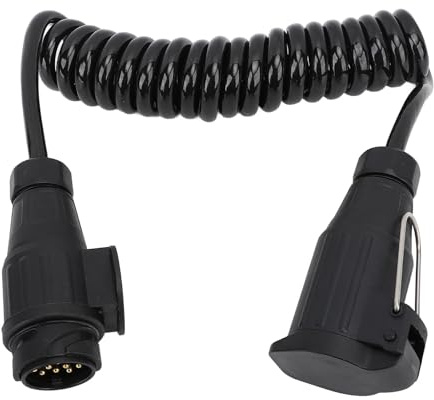 Connettore cablaggio rimorchio 13 pin a 13 pin Adattatore per prolunga per cavo a molla per carichi pesanti per luci del rimorchio con struttura in ottone ABS per rimorchio RV