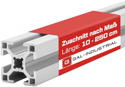 GAL-INDUSTRIAL Alu-profil 30x30 mm | Konstruktionsprofil (2100 mm) | Eloxiert | Nut 8 | Starke Wandstärke | Längentoleranz ±1 mm | Leicht und stabil Systemprofil für Industrie, 3D-Drucker, DIY