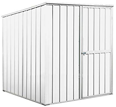 Box in Acciaio Zincato Casetta da Giardino in Lamiera 1.75 x 1.85 m x h1.92 m - 70 KG – 2,92 metri quadri (Bianco)